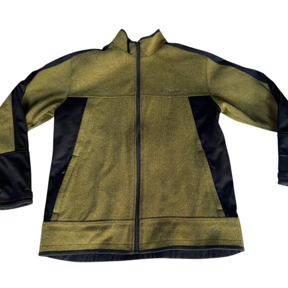 Columbia Men's Sz L Grade Max Softshell Jacket Bronze Green Omni Heat Wool Blend - Picture 14 of 14